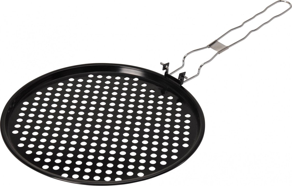 Bbq Pizzapan Voor Barbecue 33 Cm Zwart
