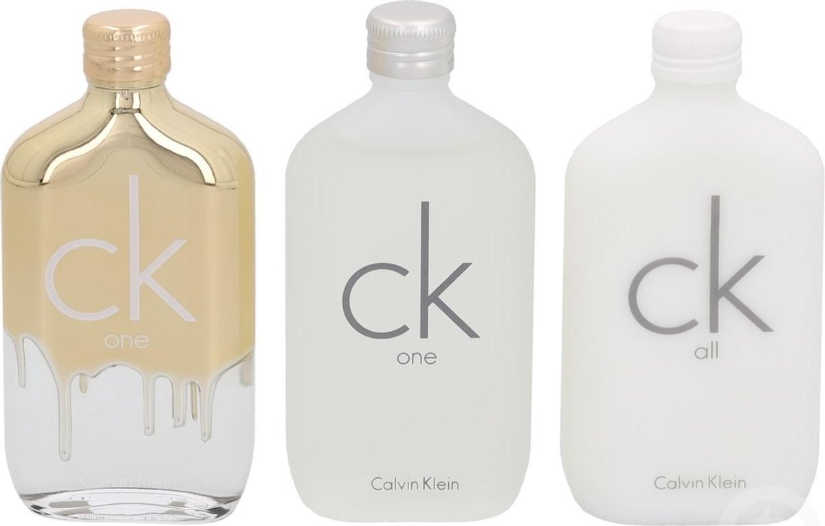 Calvin Klein One geschenkset - 50ml Ck One eau de toilette + 50 ml Ck One Gold eau de toillete + 50ml Ck All eau de toillete