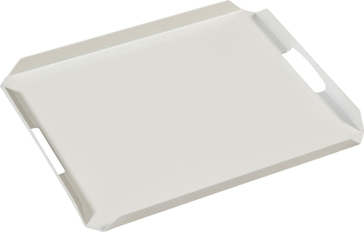 Nancy's Mecca Dienblad - Serving Tray - Met Handvat - Aluminium - Wit - 50 x 40 cm