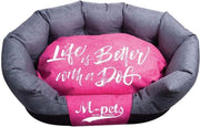 M-pets Hondenmand Prague 65x40x26 Cm Teflon Roze/grijs