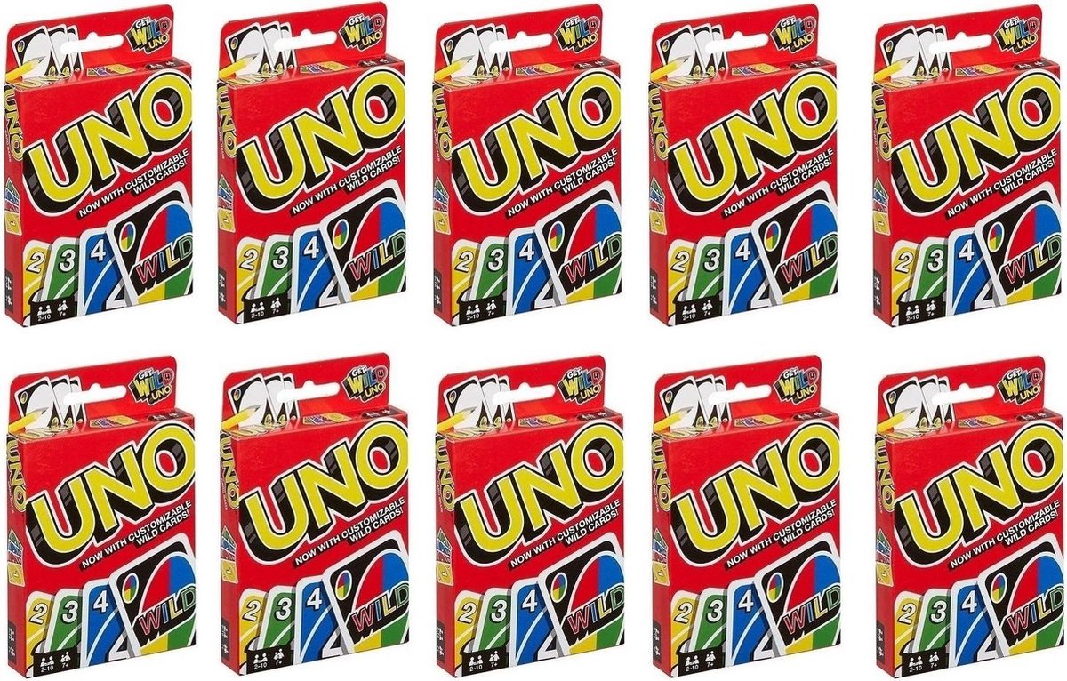 10x UNO Kaartspel - Het leukste Familie Spel