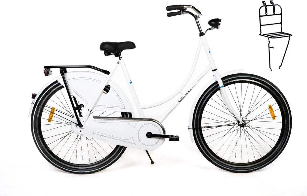 Wheelerz omafiets WIT met voordrager