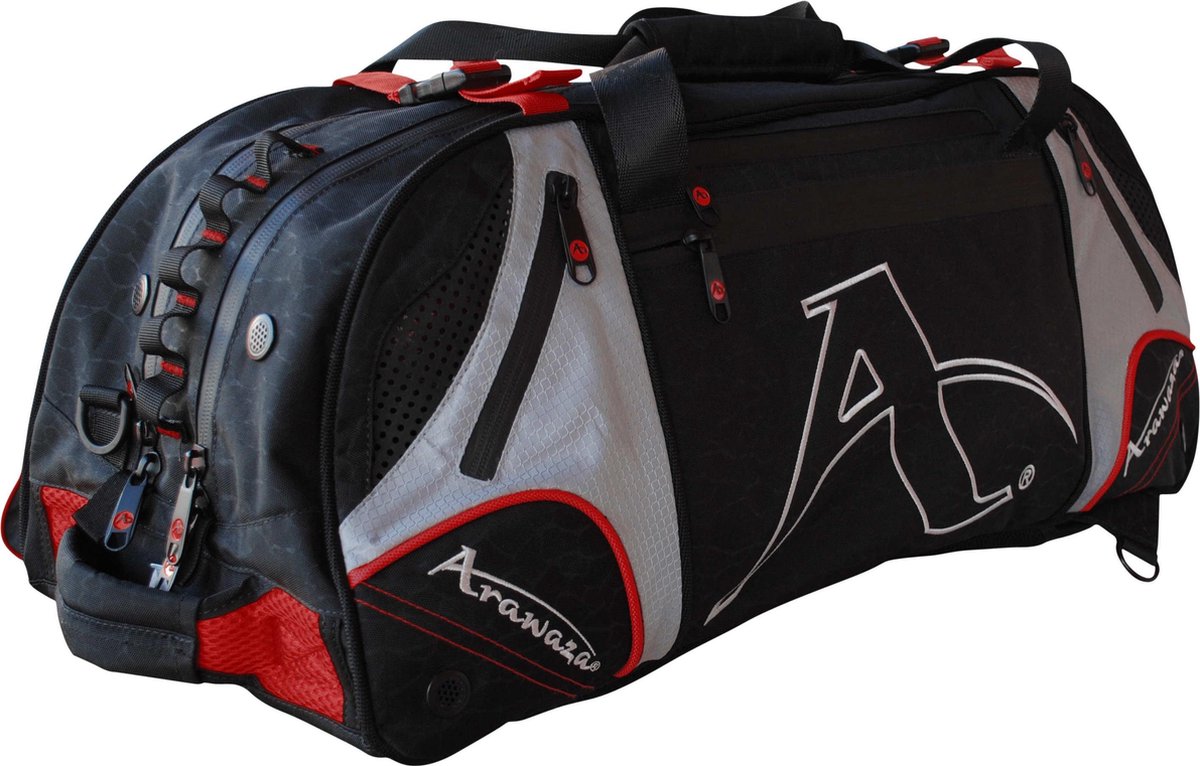 Multifunctionele sporttas & rugzak Arawaza | zwart-rood - Product Kleur: Rood / Zwart / Product Maat: S