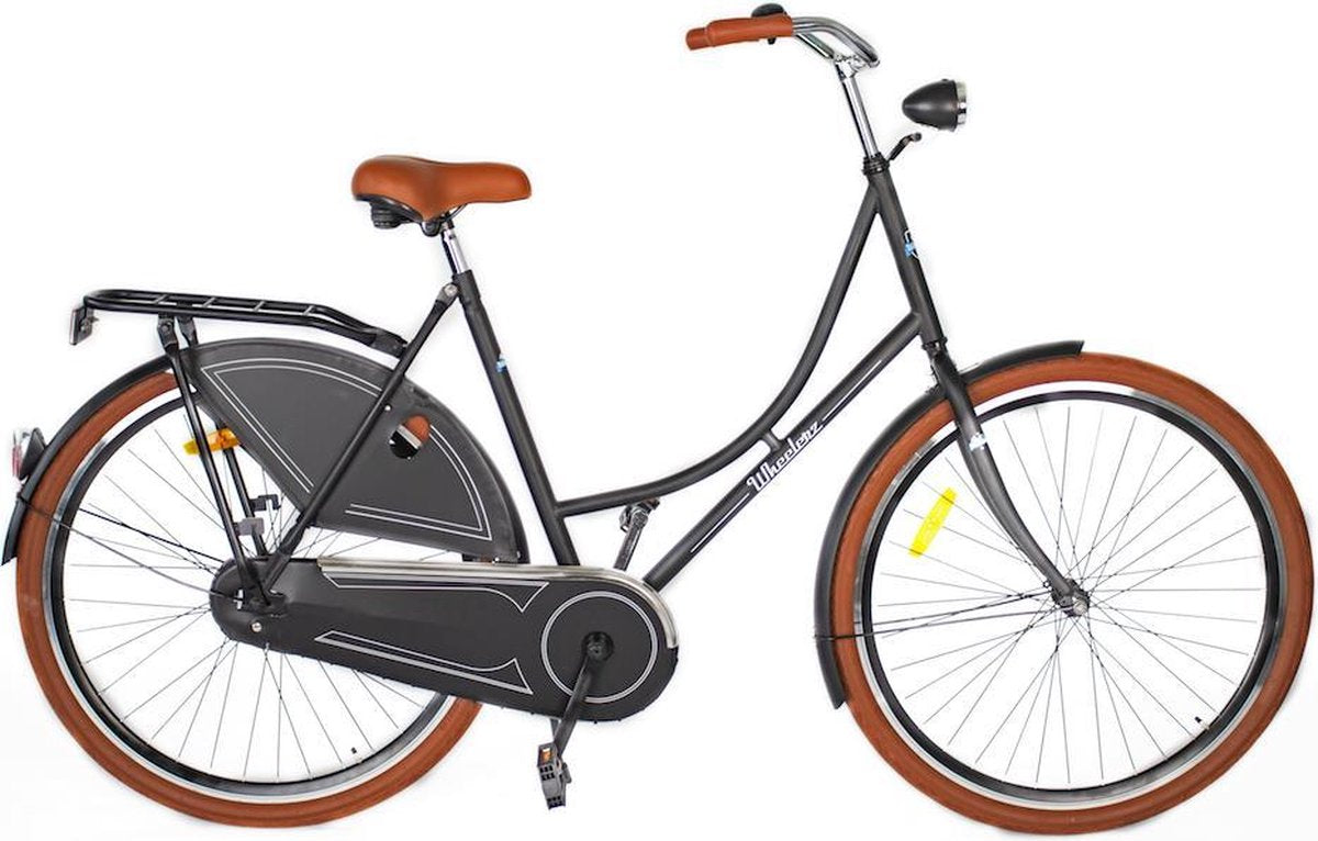 Wheelerz - omafiets 28" - matzwart met handrem |RIJKLAAR GELEVERD