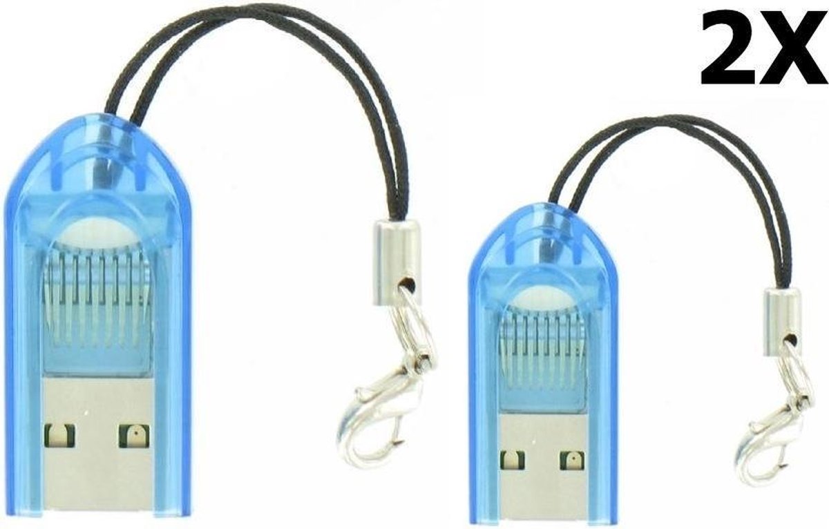 2 Stuks - USB 2.0 microSDHC Memory Card Reader/Writer