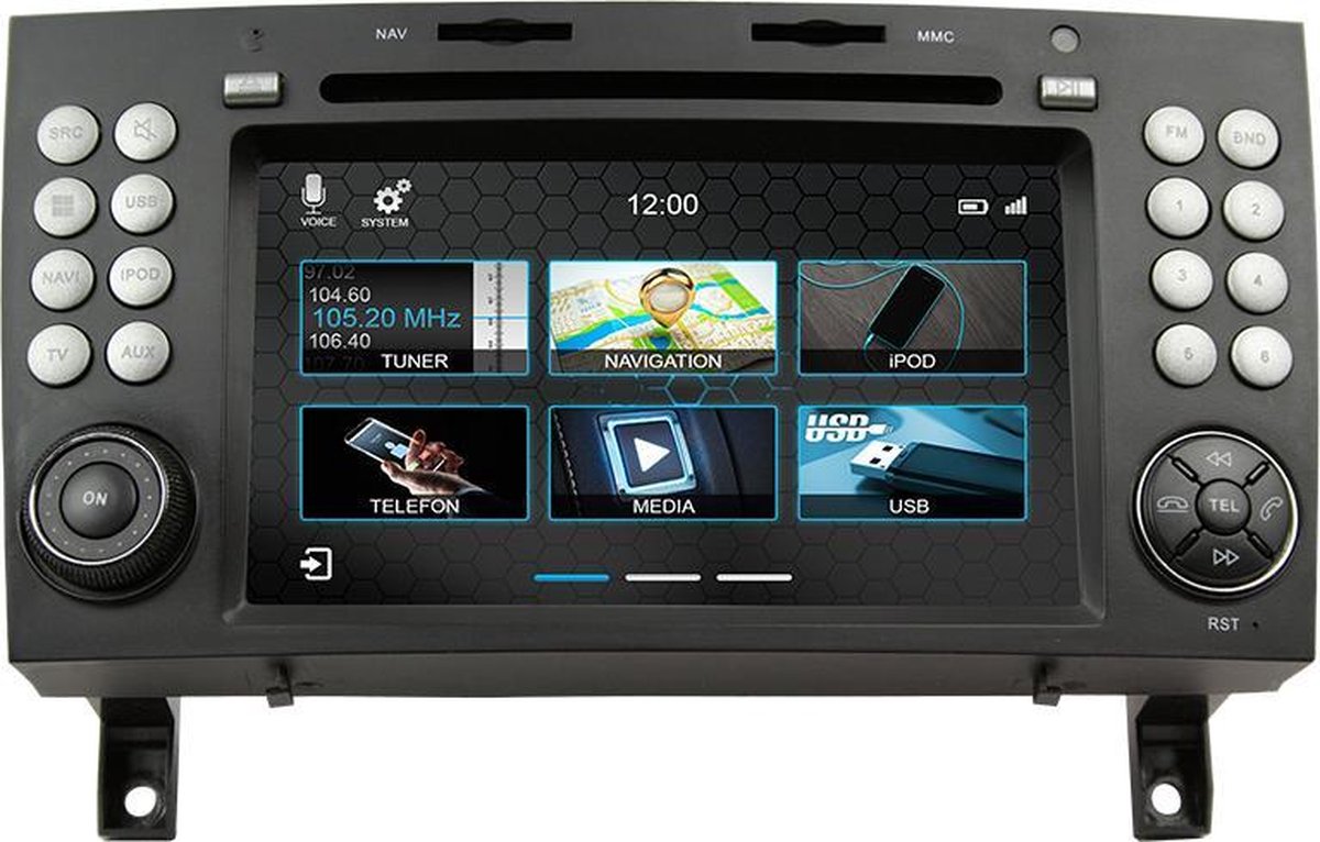 DVN N7SLK PRO Navigatie Mercedes SLK R171 dvd parrot carkit usb tmc apple carplay android auto Most