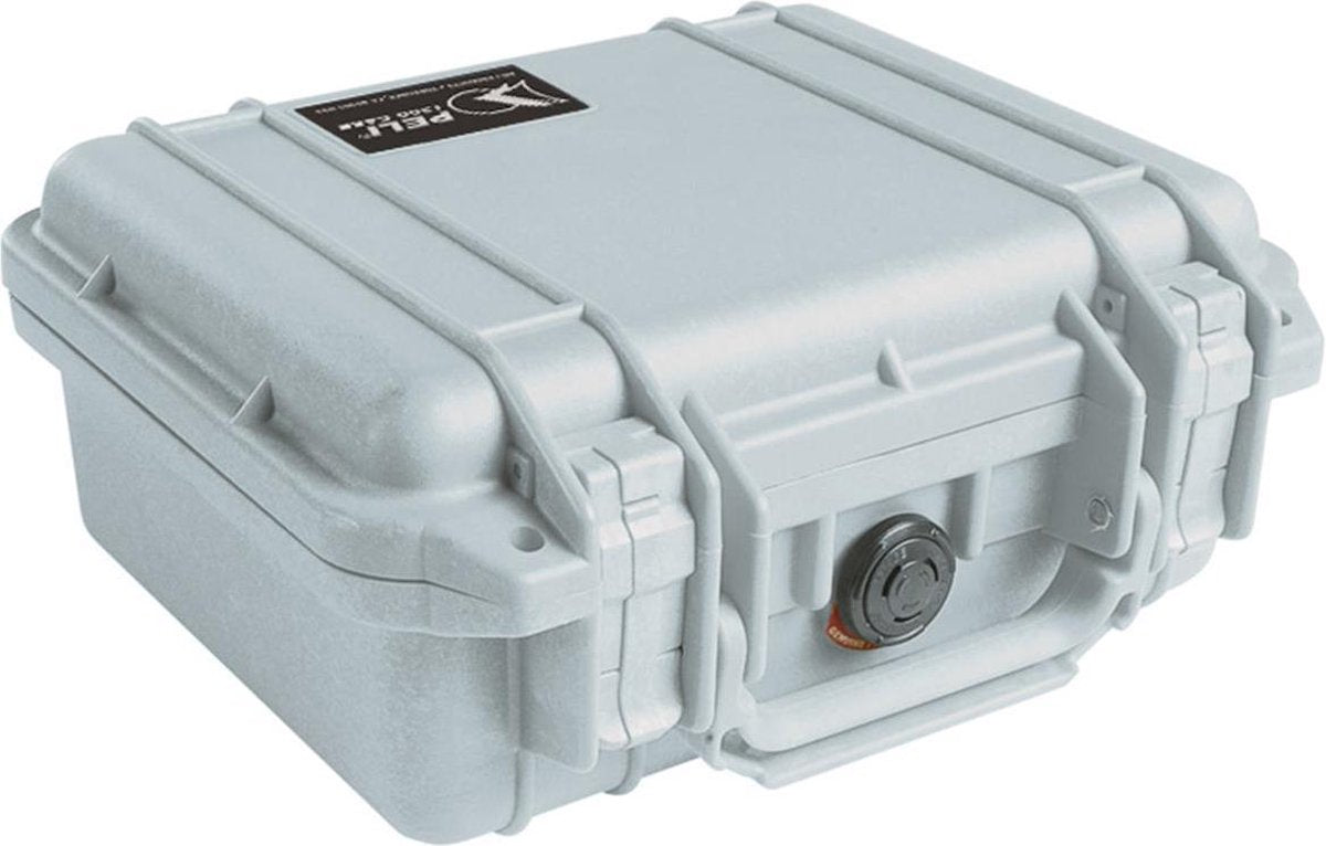 Peli 1200 Waterdichte Camerakoffer Zilver met Foam Interieur