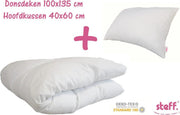 Steff set - dekbed donsdeken 100x135 cm + hoofdkussen 40x60 cm - bed 70x140 cm - OEKO-TEX standard 100