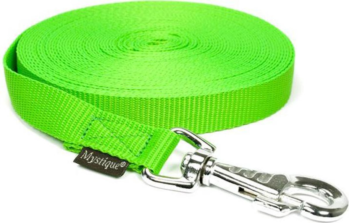 Mystique Nylon Tracking Leash Neon Groen 20mm - 10m