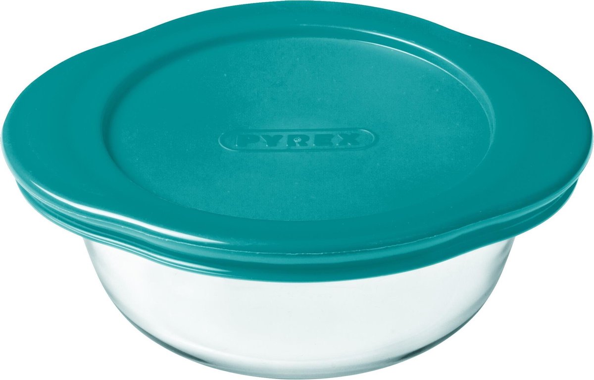 Pyrex Cook & Store Schaal Rond - Inclusief Deksel - Borosilicaatglas - 1 liter - Transparant