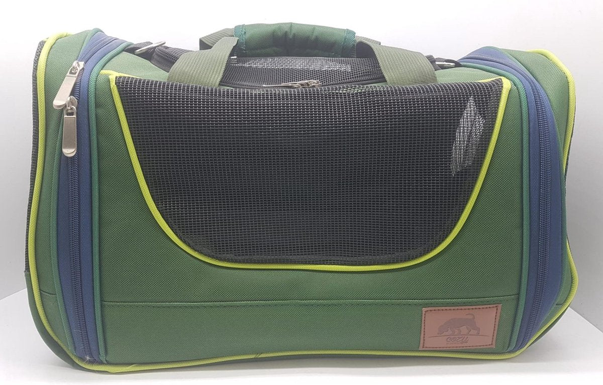TRANSPORT TAS DRAAGTAS GROEN MET FLUO RANDEN 40.5x24x27cm