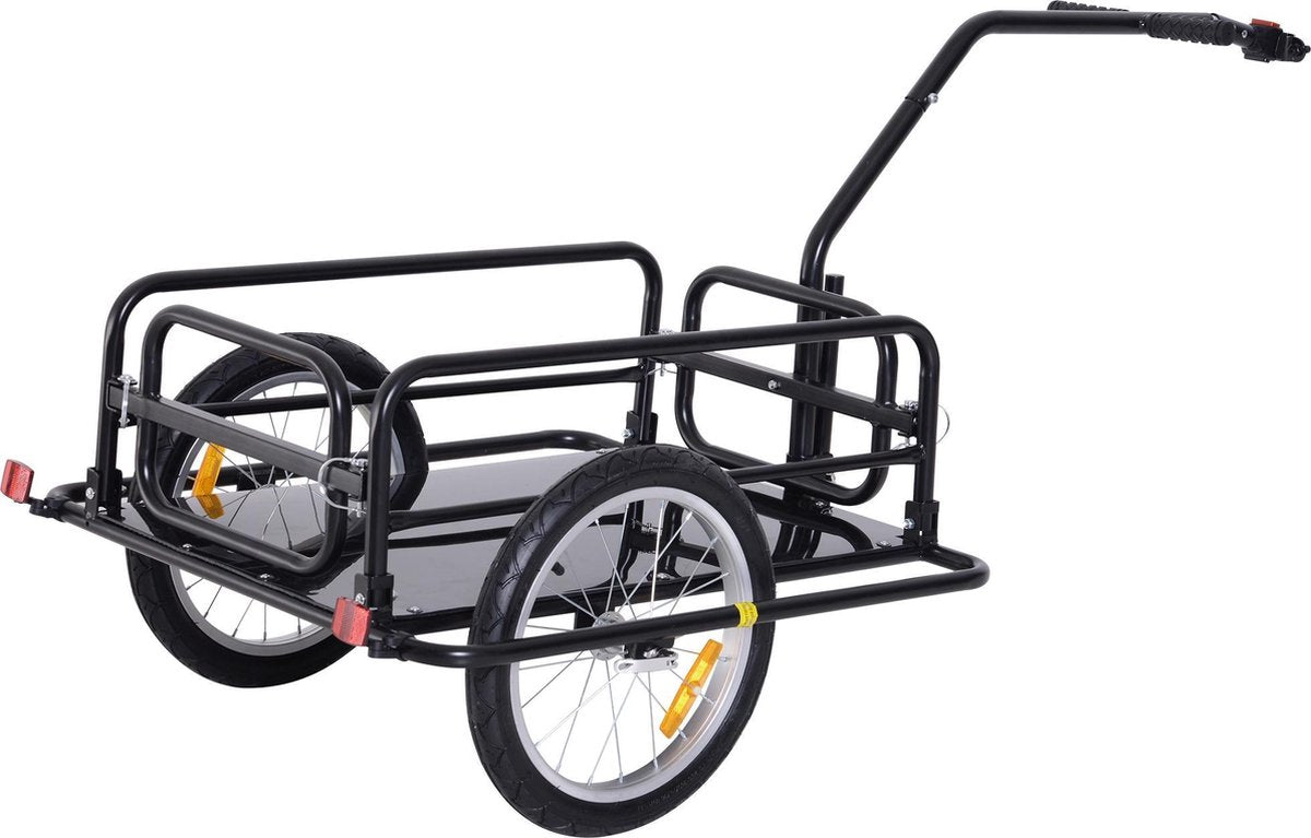 HOMdotCOM Fietsaanhanger Zwart tot 36kg