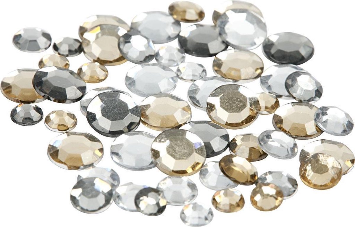 Creative Strasstenen Rond 6x9x12mm Goud/zilver 360 Stuks