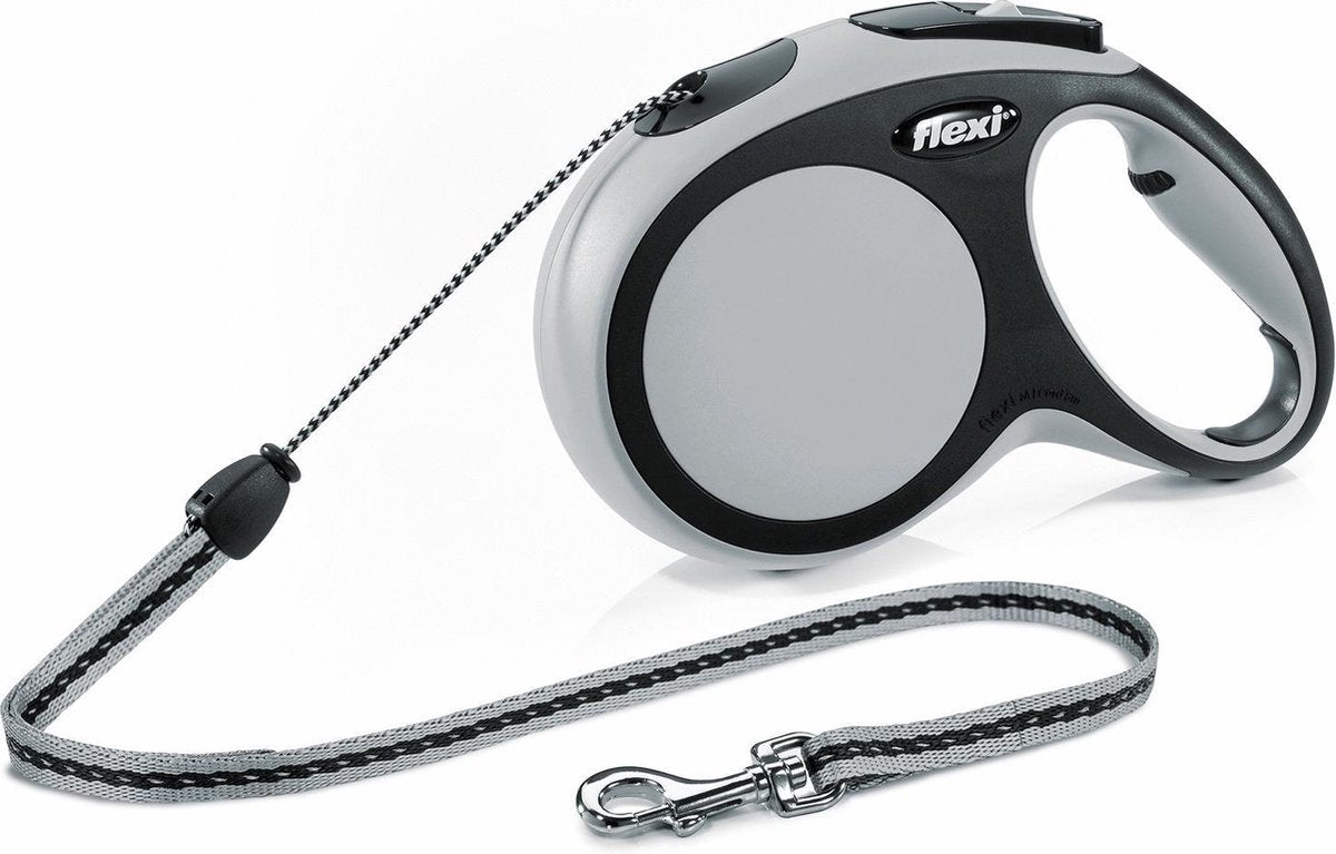 Flexi New Comfort Koord - Hondenriem - Grijs/Zwart - M - 8 m - (<20 kg)