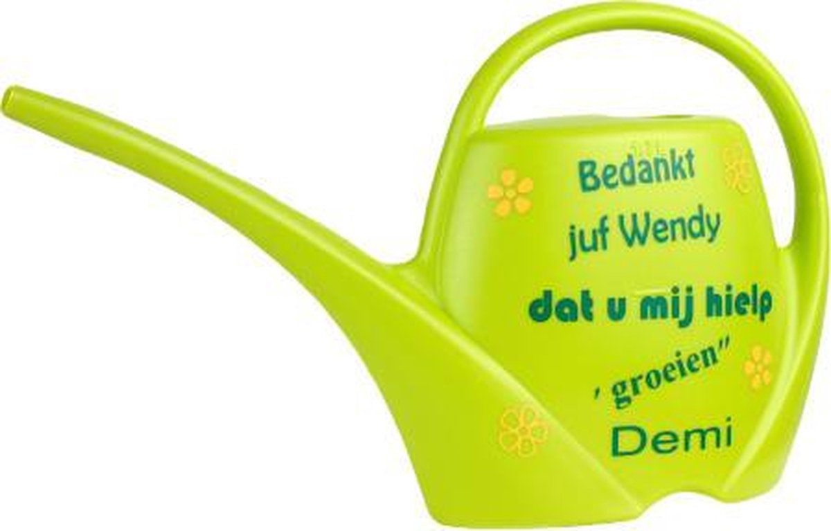 Leuk kado met naam kinder gieter - lichtgroen