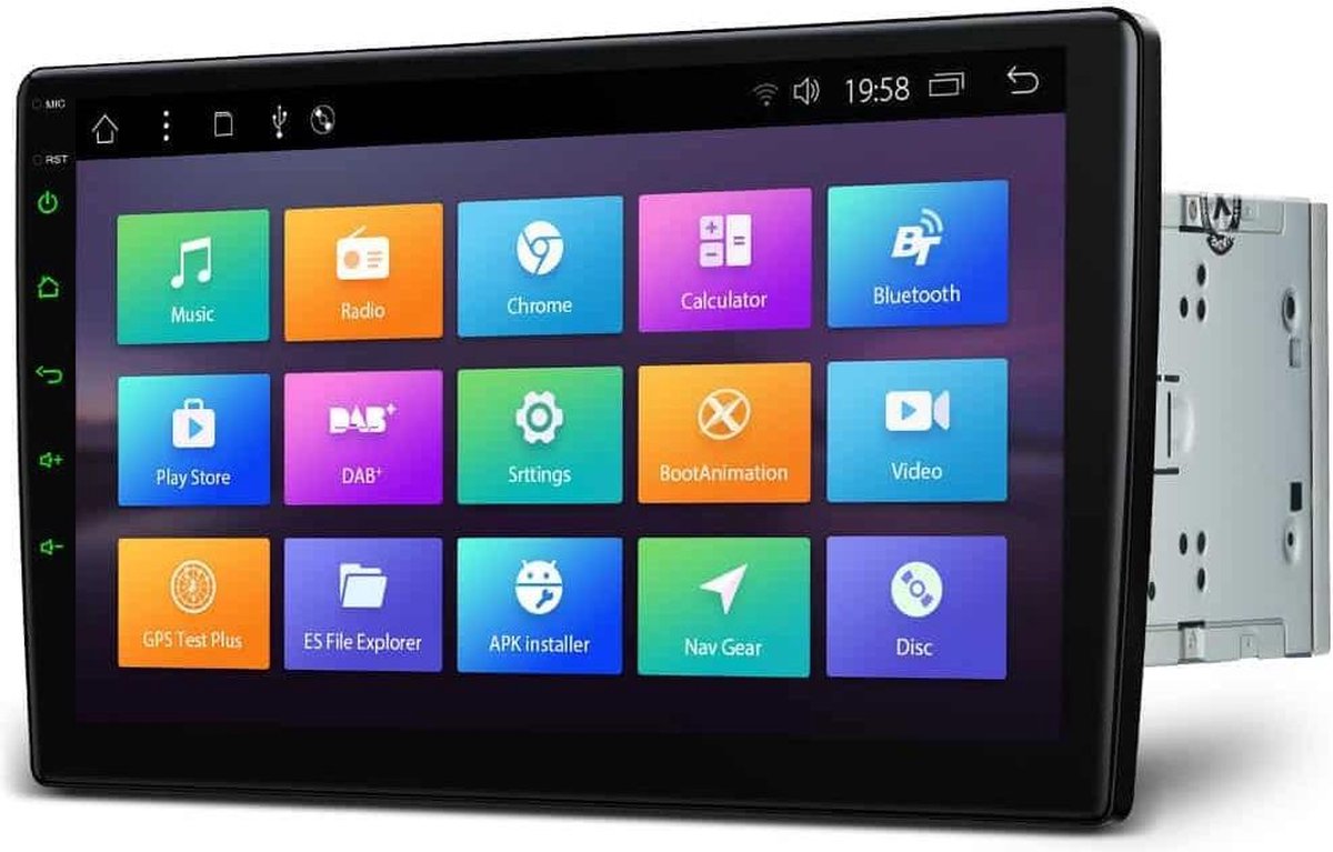 2 Din Universeel 10.1 Android 8.1 Octa-Core Navigatie 16GB ROM + 2GB RAM Draaibaar face-ve