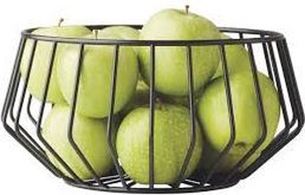 Point-Virgule - Wire - Fruitschaal - Fruitmand - Metaal - Zwart - 27 x 14 cm