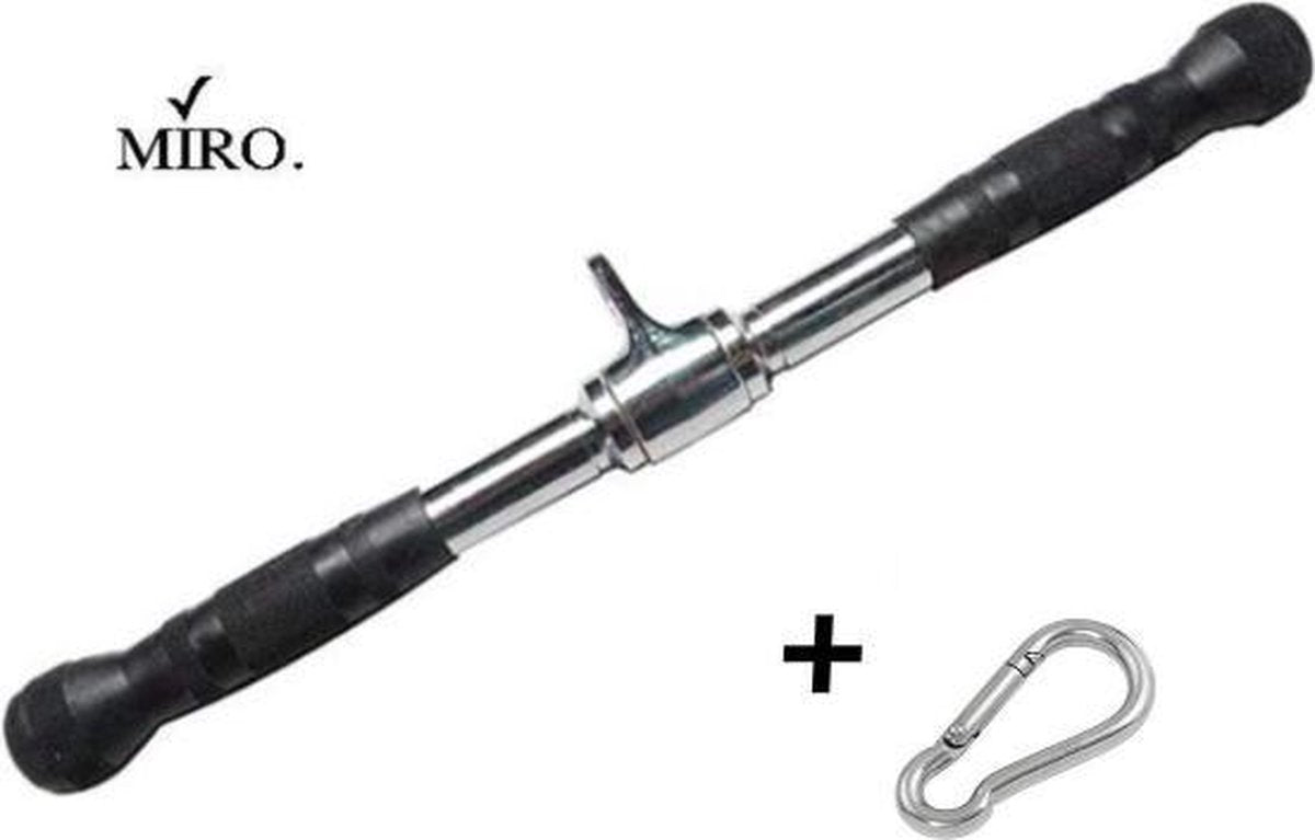 MIRO Heavy Bicep Tricep Stang Fitness Krachtstation 50CM Multifunctioneel + Gratis Karabijnhaak