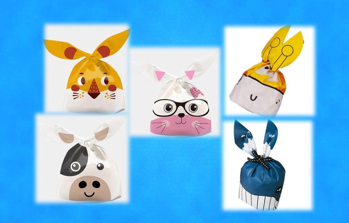 Uitdeelzakjes / traktatie zakjes dieren (50 st.) versie 2