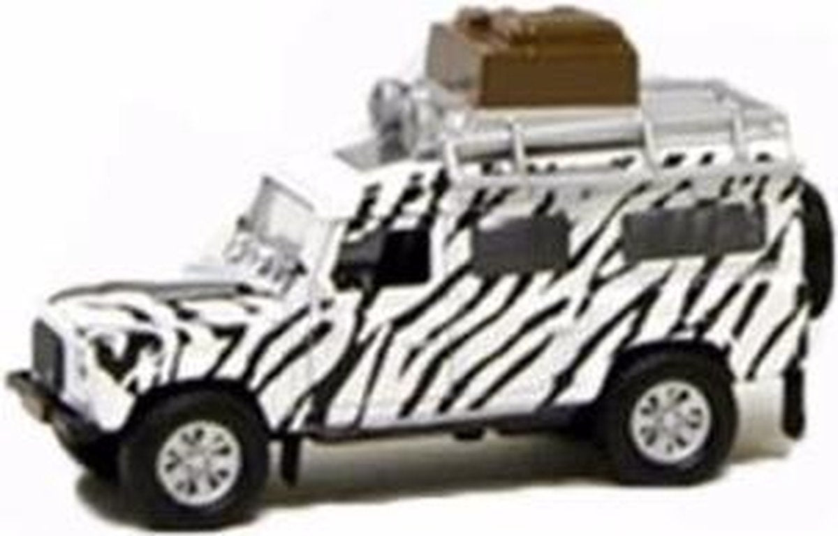 Speelgoed auto witte safari Land Rover 20 cm
