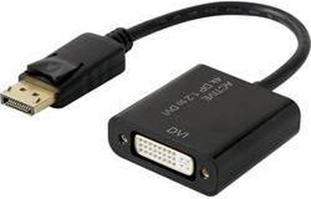 Renkforce RF-4299048 DisplayPort / DVI Adapter [1x DisplayPort stekker - 1x DVI-bus 24+5-polig] Zwart Vergulde steekcontacten 10.00 cm