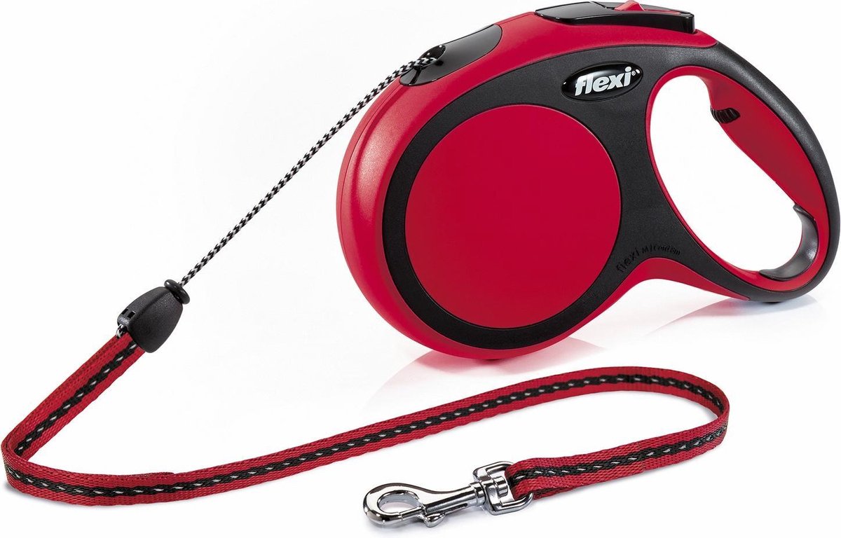 Flexi New Comfort Koord - Hondenriem - Rood - M - 8 m - (<20 kg)