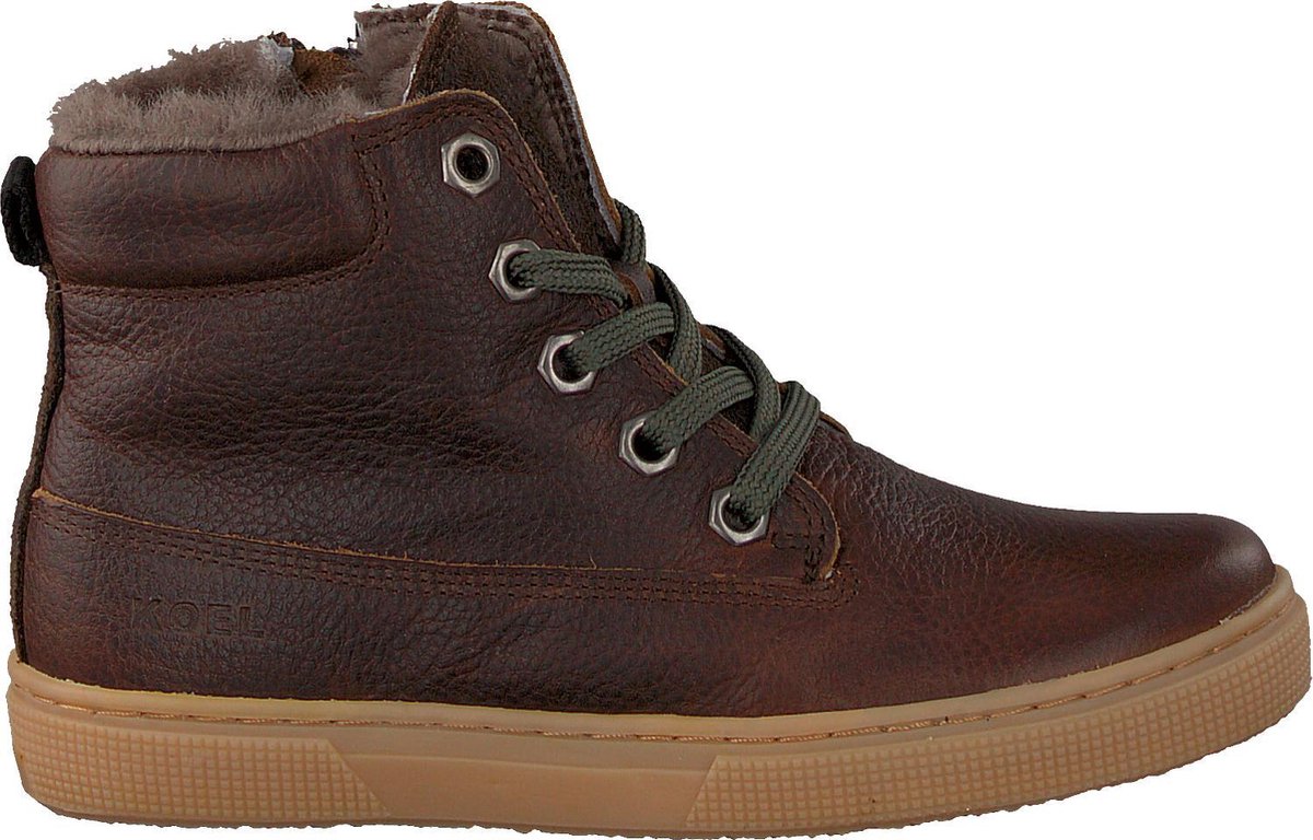 Koel4kids Ko645 Hoge sneakers - Leren Sneaker - Jongens - Bruin - Maat 30