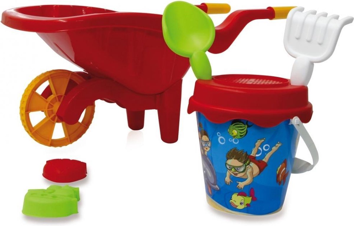 Jamara Kruiwagen Met Zandbakset Junior 60 Cm Rood 6-delig