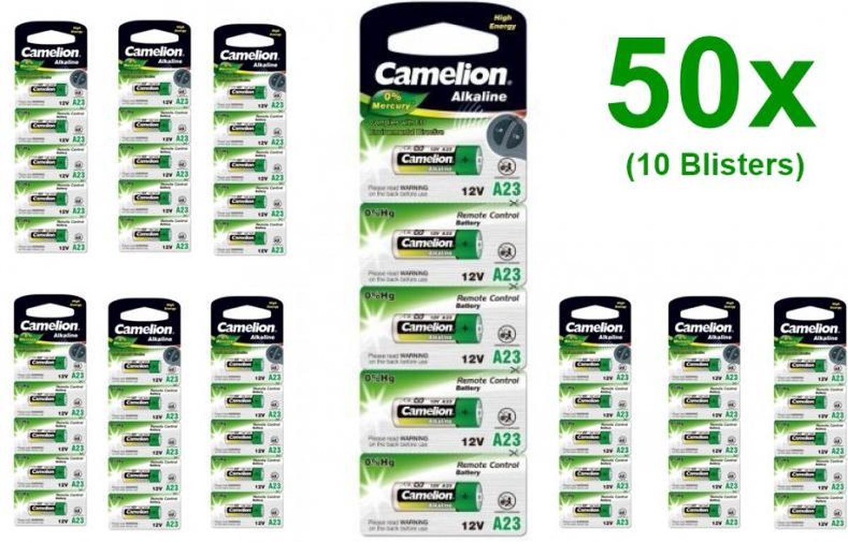 50 Stuks (10 blisters) - Camelion A23 23A 12V L1028F Alkaline batterij