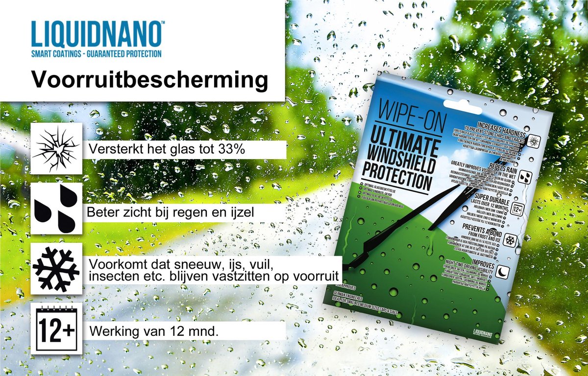 LIQUIDNANO™ Voorruit Pantsercoating met nano-technologie - Auto