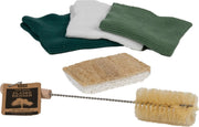 CC Hansen flessenborstel set - 1 x flessenborstel - 3 x gebreide vaatdoekjes - 1 x afwasspons natuurlijk cellulose & Loofah - plasticvrij