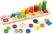 Telplank Hout - Imaginarium - Cijfers Leren - Inclusief 55 Houten Onderdelen - Educatief - 41 cm