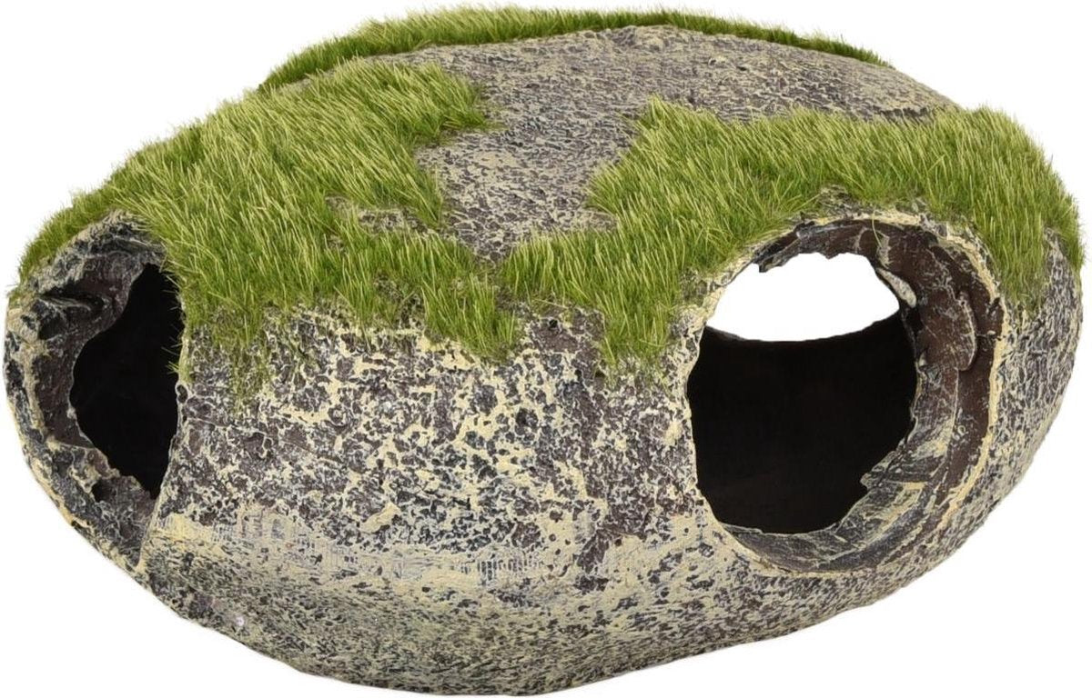 Aquarium decoratie Kozma steen + mos - 12 x 11 x 6 cm