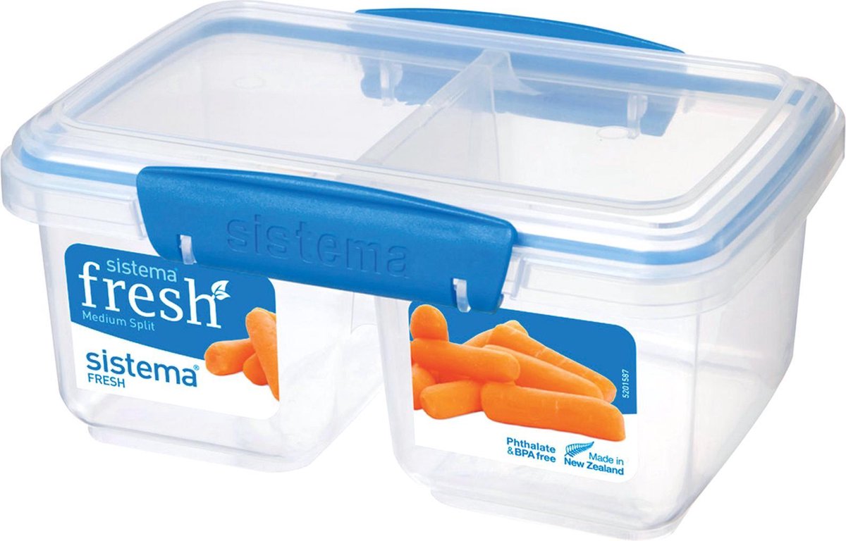 Sistema Fresh voorraaddoos - 2 compart. Split blauw - 850ml