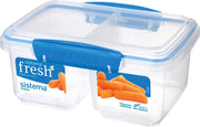 Sistema Fresh voorraaddoos - 2 compart. Split blauw - 850ml