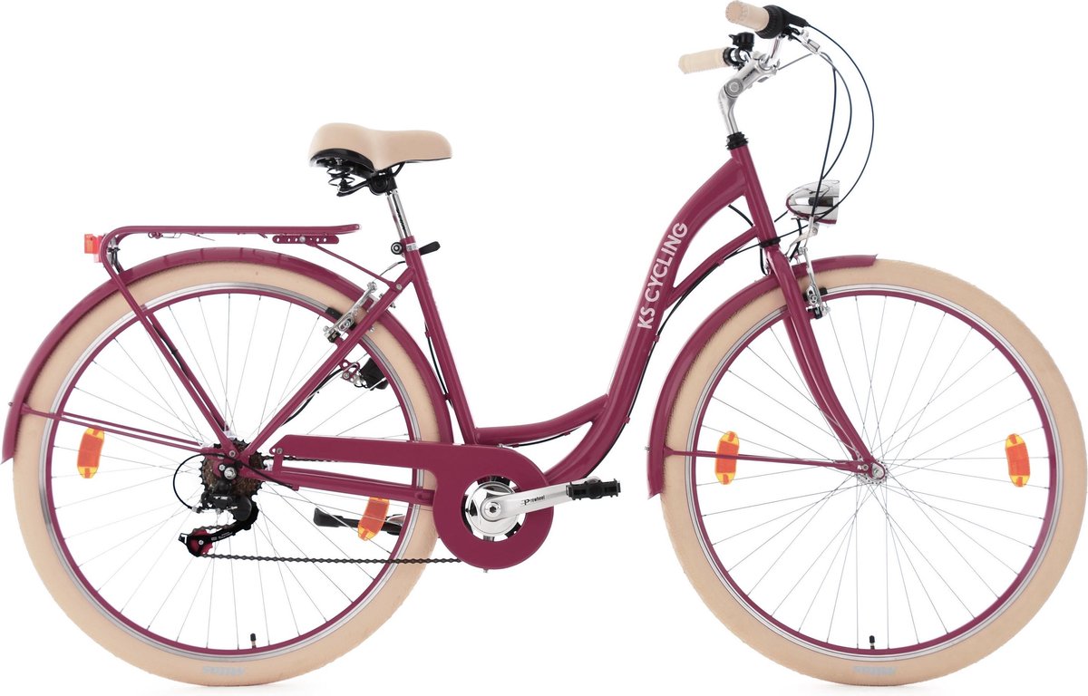 Ks Cycling Fiets Damesfiets Stadsfiets 6-versnellingen Balloon 28 inch rood - 48 cm