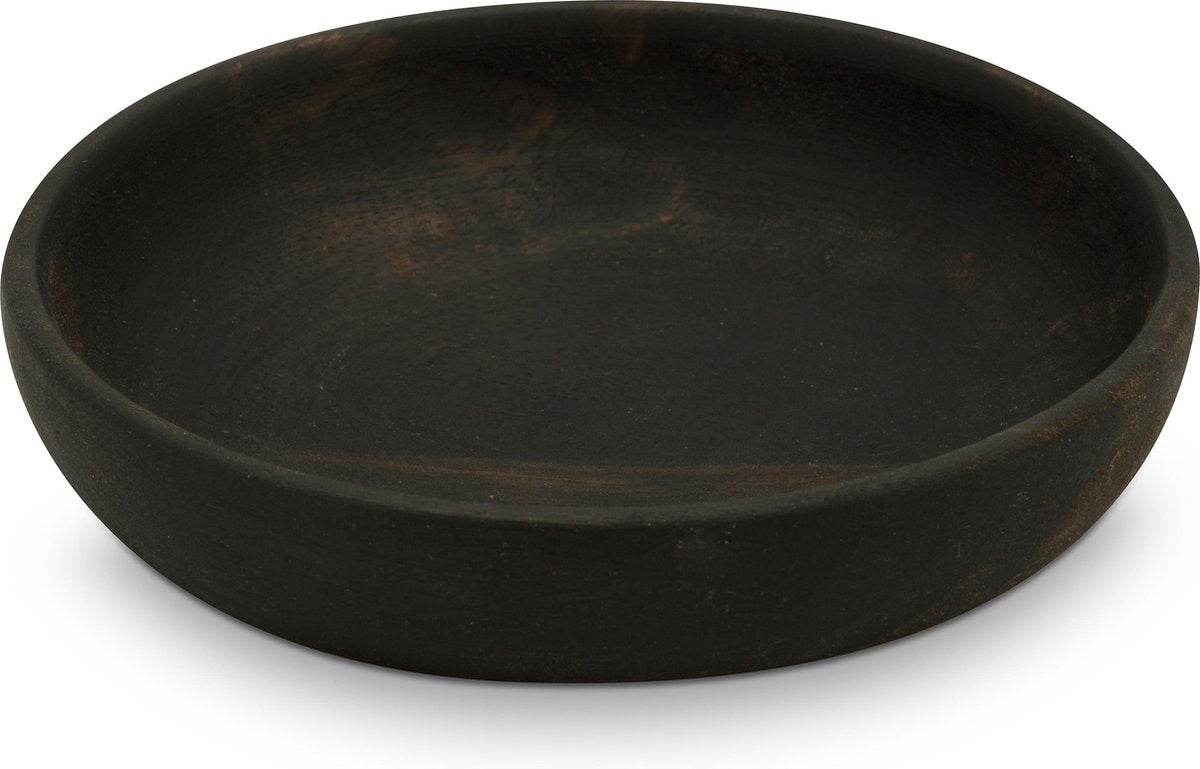 VTwonen - Schaal - Mango Hout - Zwart - Ø 12 cm