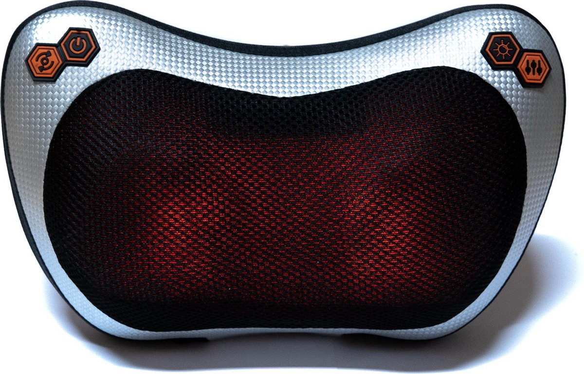 Z-Comfort Shiatsu Massagekussen Wit - Massage Apparaat Met Warmtefunctie- Rolmassage Kussen Nek En Rug