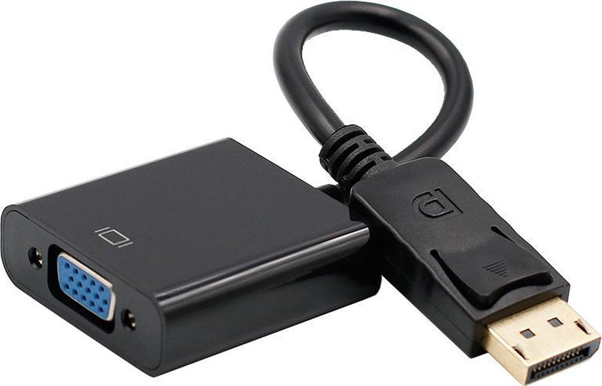 XIB Displayport naar VGA adapter / DP to VGA adapter - Zwart