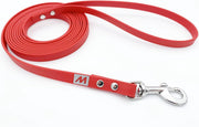 Miqdi BioThane hondenriem – rood – 13 mm breed - 2 meter lang - met handvat