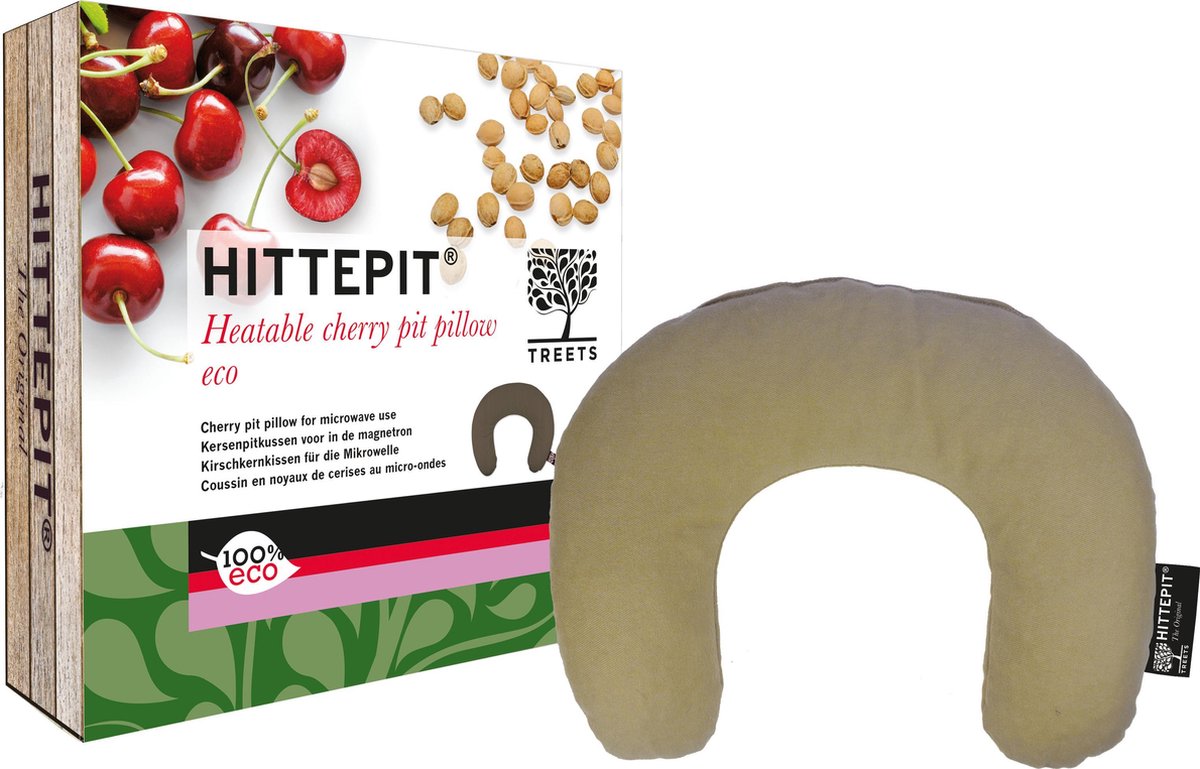 Treets Hittepit Eco kersenpitkussen - U-model - Bruin