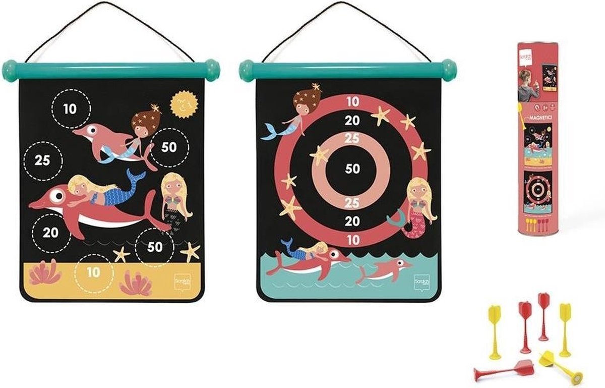 Scratch Magnetisch Dartbord Zeemeermin 40 X 31 Cm 8-delig