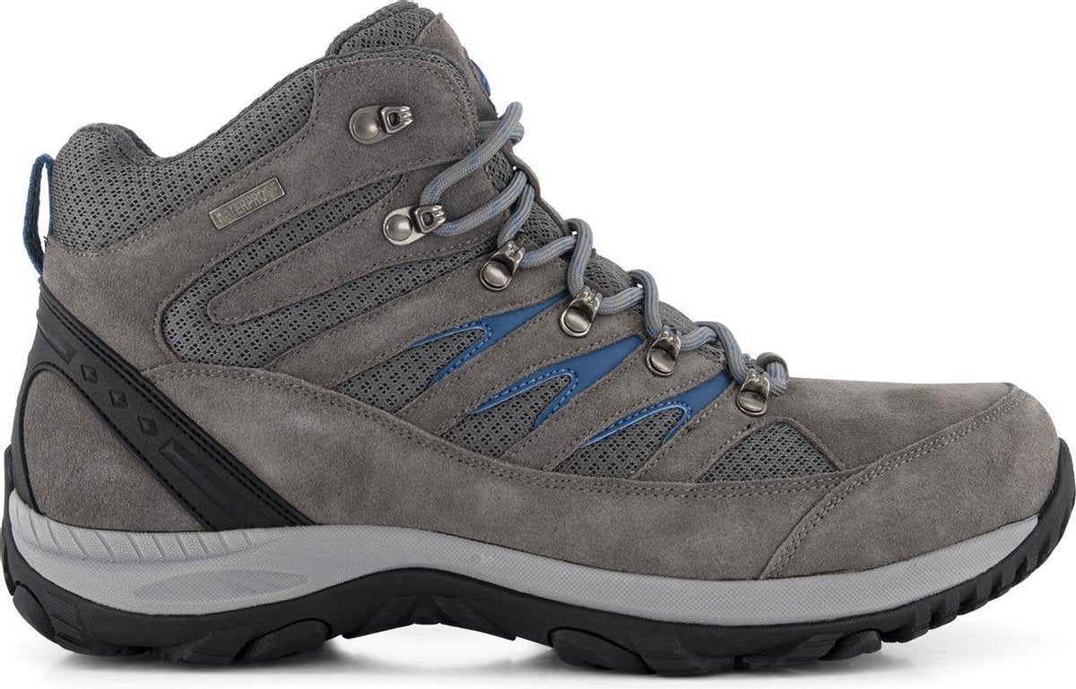 Travelin' Nyborg - Hoge Heren wandelschoenen - Waterdicht en ademend - Grijs Leer - Maat 45