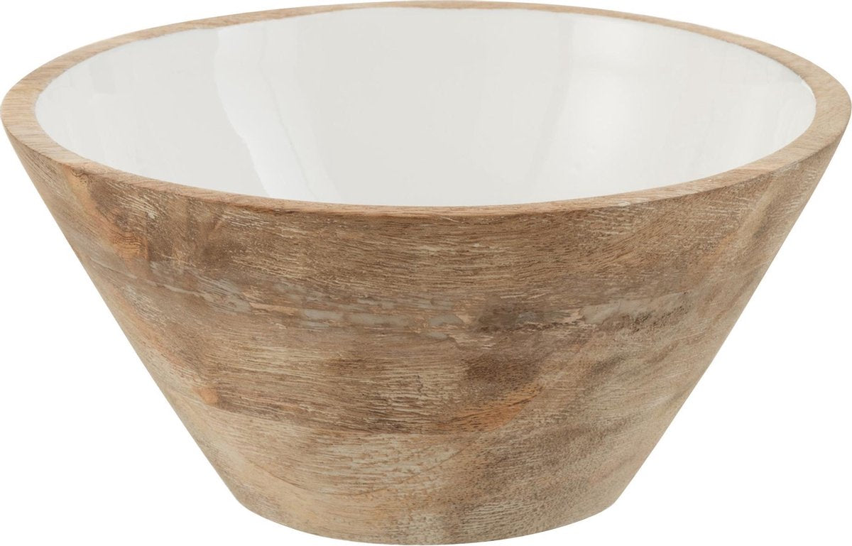 J-Line Kom Mango Hout Wit Medium