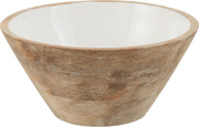 J-Line Kom Mango Hout Wit Medium