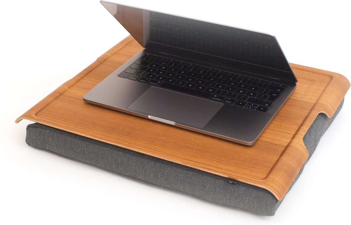 Laptray / Schootdienblad Antislip Teakhouten blad - 46 x 38 x 6
