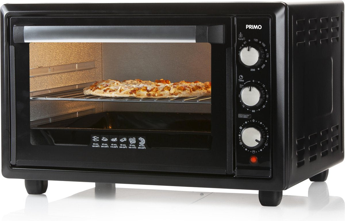 Primo PR250OV Mini Oven - Bakoven met Hetelucht- & Grillfunctie - Vrijstaand -  34L - Zwart