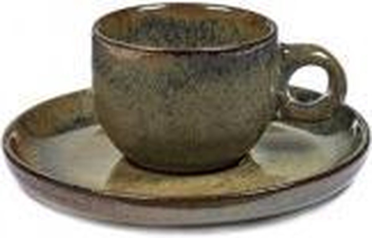 Serax Surface By Sergio Herman Espressokopje Met Schotel - Indi Grey - 4 stuks