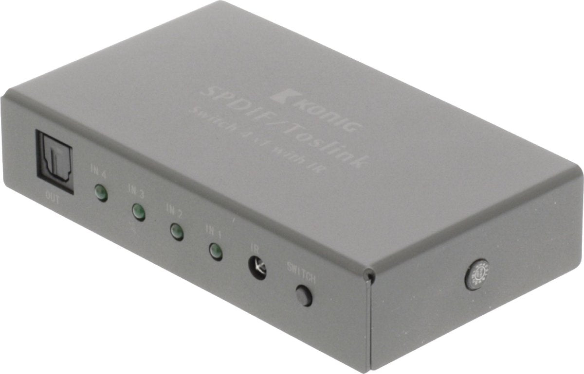 Konig digitale optische Toslink audio schakelaar 4 in - 1 uit