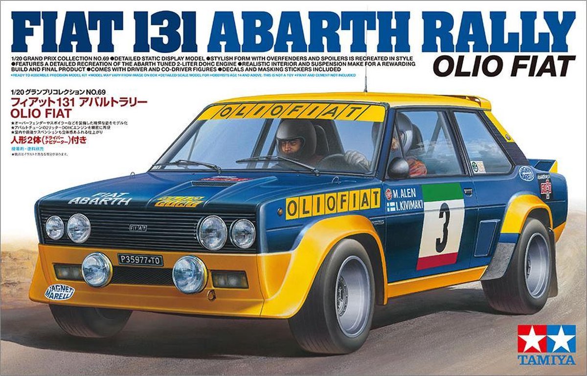 Tamiya 300020069 Fiat 131 Abarth Rally Olio Auto (bouwpakket) 1:20